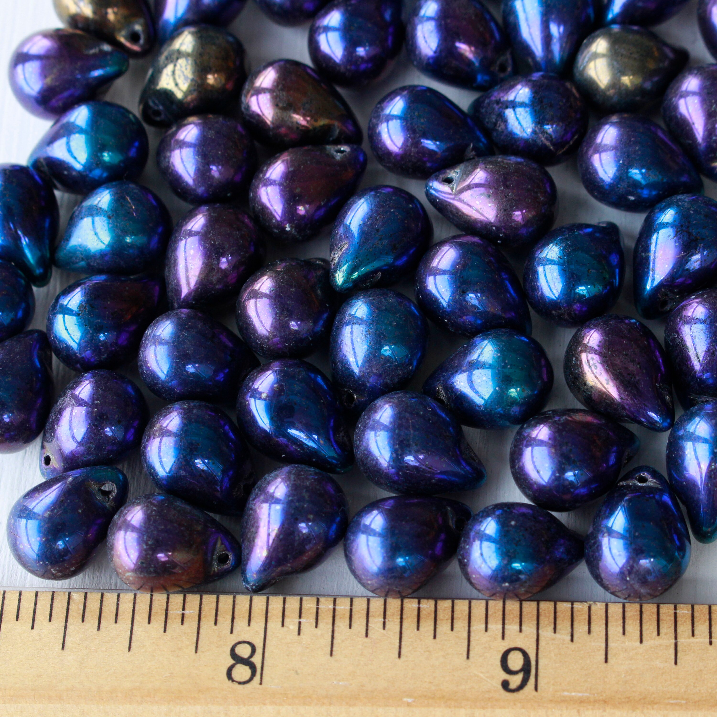 10 x 14 mm チェコガラス ティアドロップビーズ ジュエリー製作用