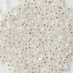 20 grams - 1.8mm Miyuki Cube Beads - Matte Silver Lined Crystal - Japanese Cube Beads - 20 grams