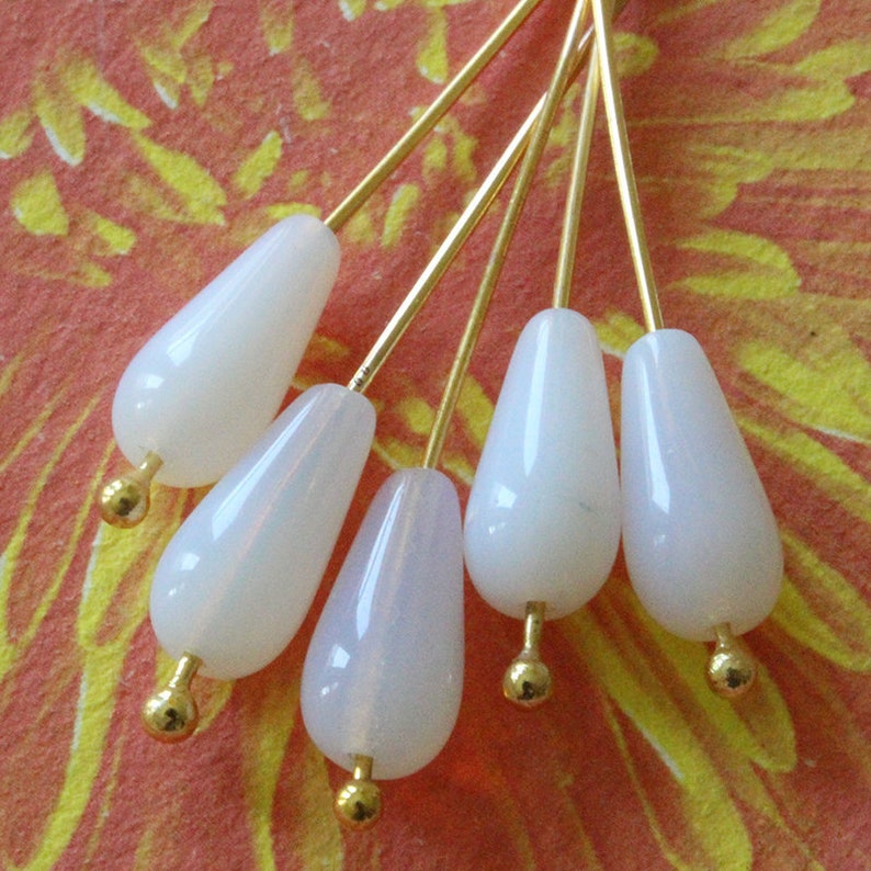 Long Drill Glass Teardrop Beads for Jewelry Making Czech Etsy