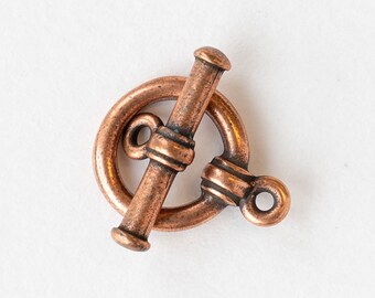 12.5mm Toggle Clasp - Tierra cast Findings - Antiqued Copper Finish - 2 Clasps