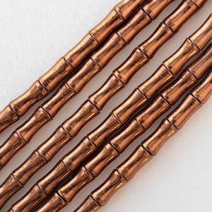 Copper Plated Brass Curved Tube Beads - 8mm - 20