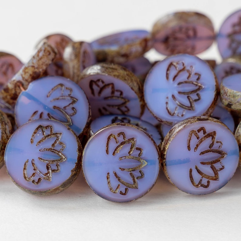 Table Cut Lotus Flower Coin Beads Czech Glass Beads for Etsy Ireland