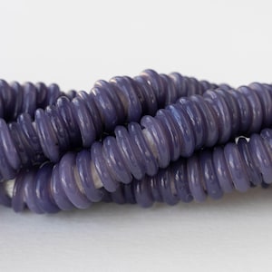 20 - Handgjorda Glasringpärlor Från Venedig Italien - Opalinlila - 20 Pärlor