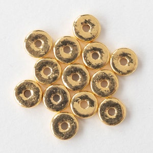 8mm Round Gold Washer Beads 24K Gold Mykonos Ceramic Beads Jewelry Making Gold Beads Choose Your Amount image 4