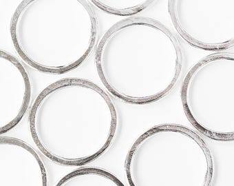 24 mm hamrad cirkelring - försilvrad - 1, 2 eller 6 stycken