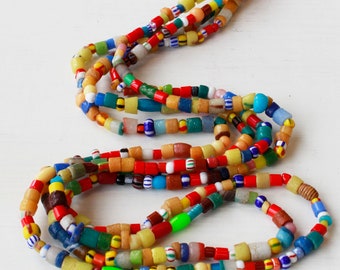 African Sand Bead Mix - African Beads For Jewelry Making - Mixed Sizes and Colors ~5-9mm - 36 Inch Strand