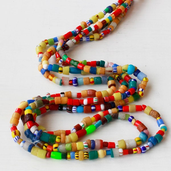 African Sand Bead Mix - African Beads For Jewelry Making - Mixed Sizes and Colors ~5-9mm - 36 Inch Strand