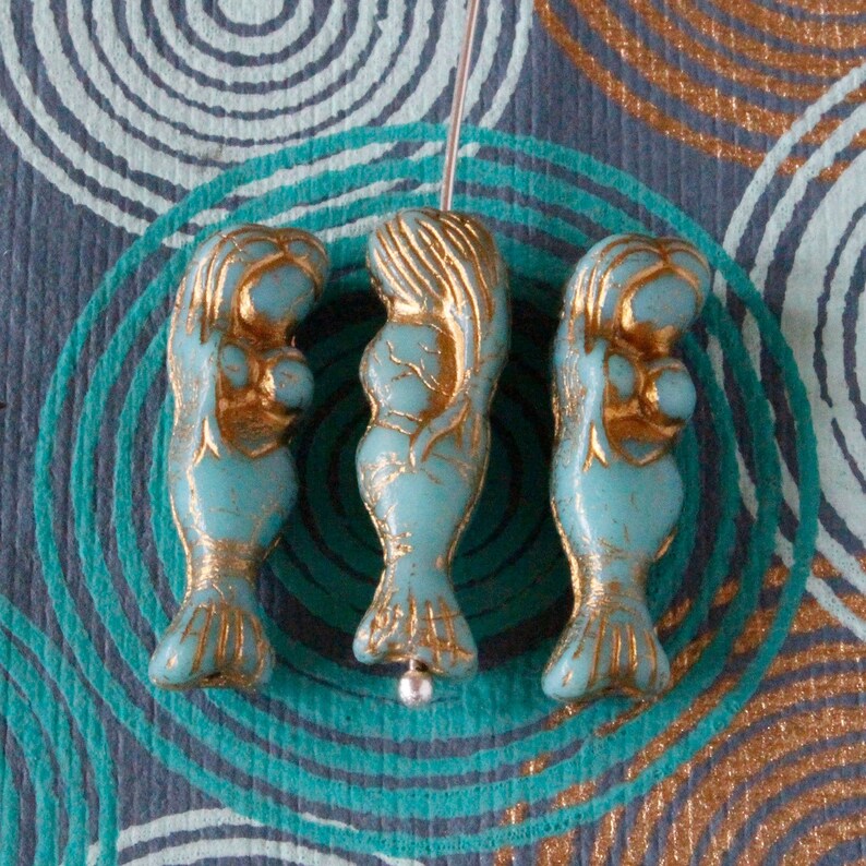 Glass Mermaid Beads Czech Glass Beads for Jewelry Making Etsy Denmark