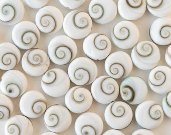 10mm Spiral Shell Coin Bead - Sea Shell Beads For Jewelry Making - 10 beads