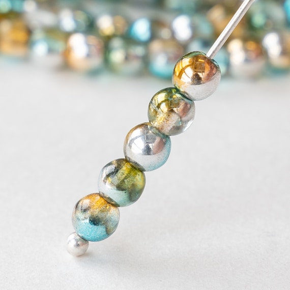 4mm Round Glass Beads 4mm 4mm Druk Czech Glass Beads for Jewelry Making 90  Beads 