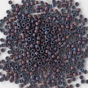 11/0 Seed Beads - Delica Beads - Japanese Seed Beads - 2 Inch Tube - Opaque Metallic Copper Iris Matte ~7.2 grams