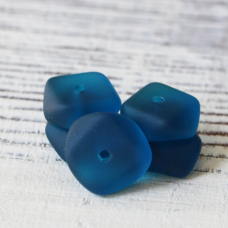 View of Wavy Rondelle Sea Glass Beads Jewelry Making Supply - Etsy