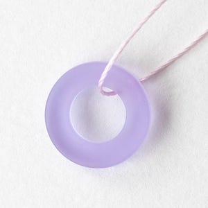 17mm Sea Glass Beads - Recycled Sea Glass Rings - Jewelry Making - Frosted Glass Beads - 17mm Ring - Lavender