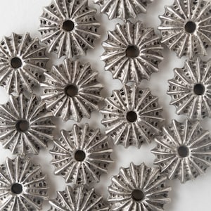 Mykonos Flat Sea Urchin Beads - Pewter Beads - Jewelry Making Supply - Beads Made In Greece - 19mm -  Choose Amount