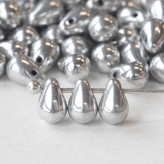 100 4x6mm Teardrop Beads for Jewelry Making Czech Glass Beads