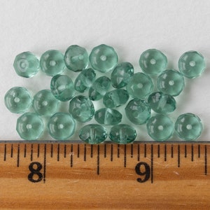 5x7mm Rondelle Beads Czech Glass Beads Transparent Green Tourmaline Glass 25 beads image 6
