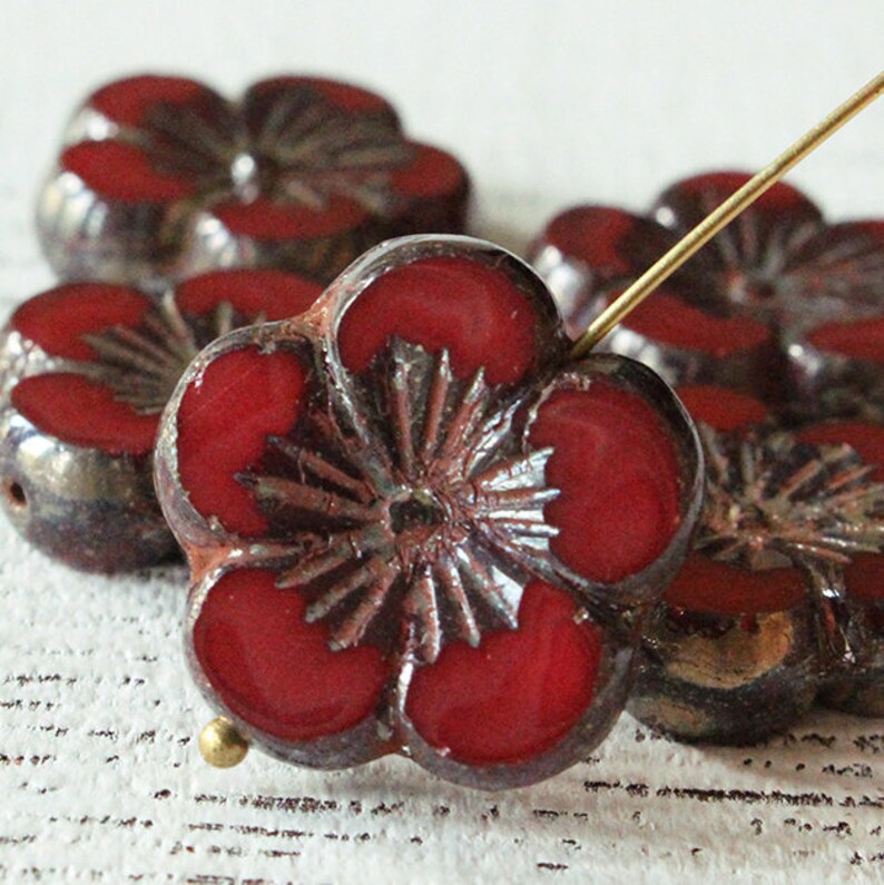 21mm Large Czech Flower Beads for Jewelry Making Czech Glass Etsy