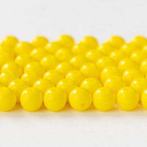 6mm Round Beads - Czech Glass - Sunshine Yellow - 25 Beads image 2