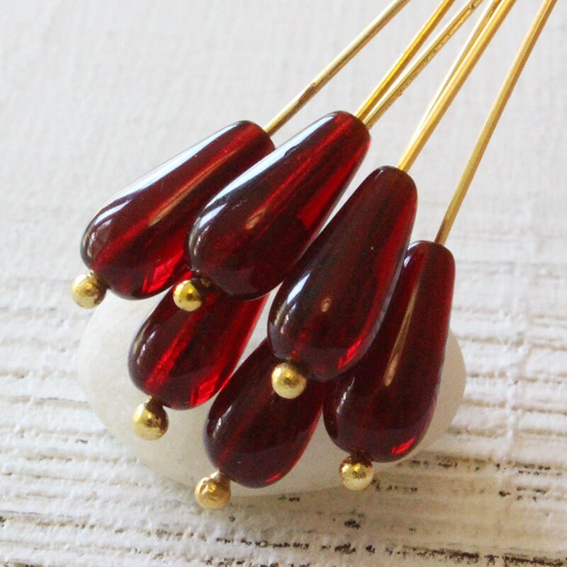 Long Drill Glass Teardrop Beads For Jewelry Making Czech Etsy
