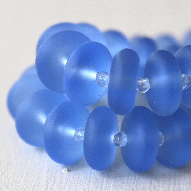 Sea Glass Beads Sea Glass Rondelle Cultured Seaglass Beads Etsy