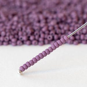 Size 11/0 Glass Seed Beads - Japanese Glass Beads - Opaque Matte Purple - 25 grams