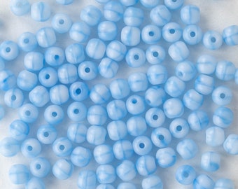 120 - 3mm Round Glass Beads - 3mm Druk Beads - Czech Glass Beads - Light Blue - 120 Beads