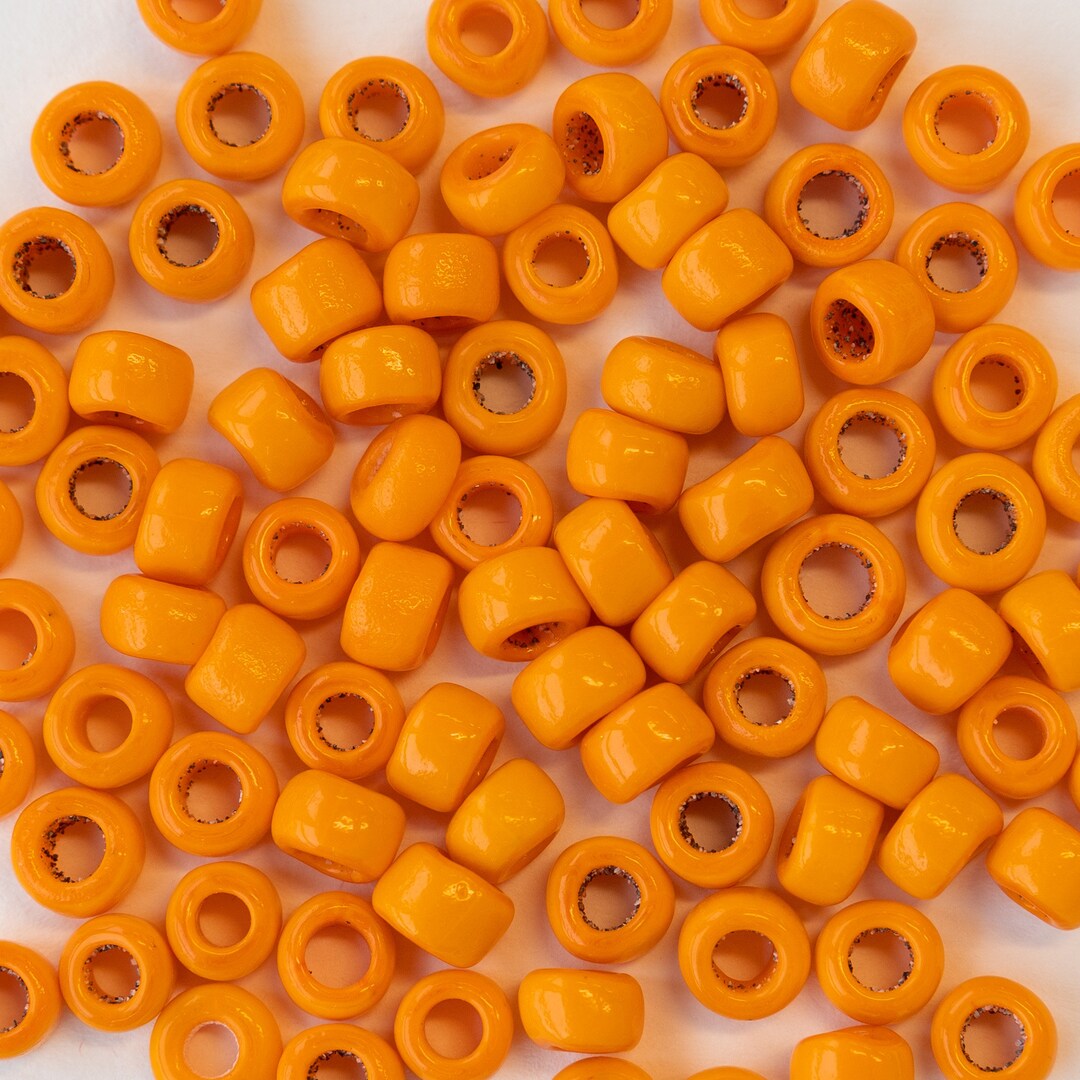 Vintage Seed Beads Light Orange Crow Beads 100 Beads Etsy