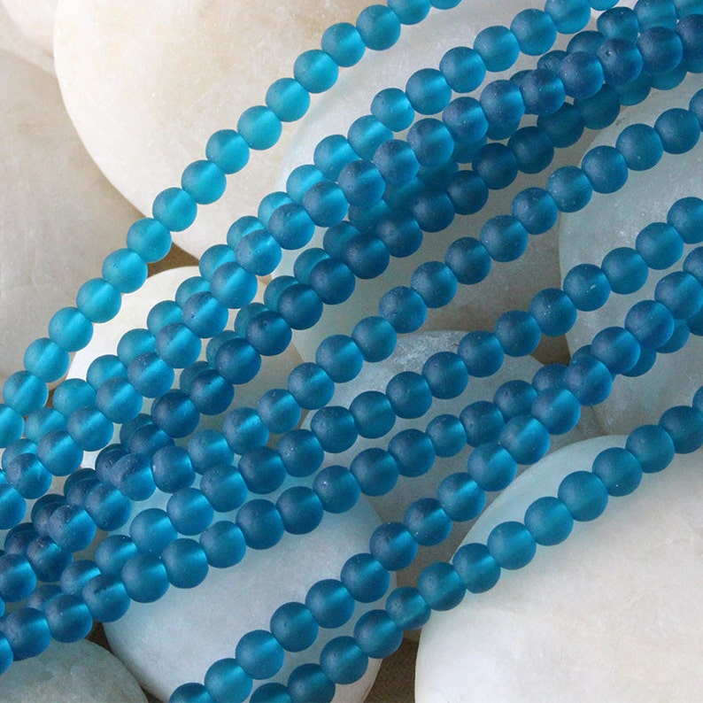 5mm Round Sea Glass Beads for Jewelry Making Supply Recycled Etsy