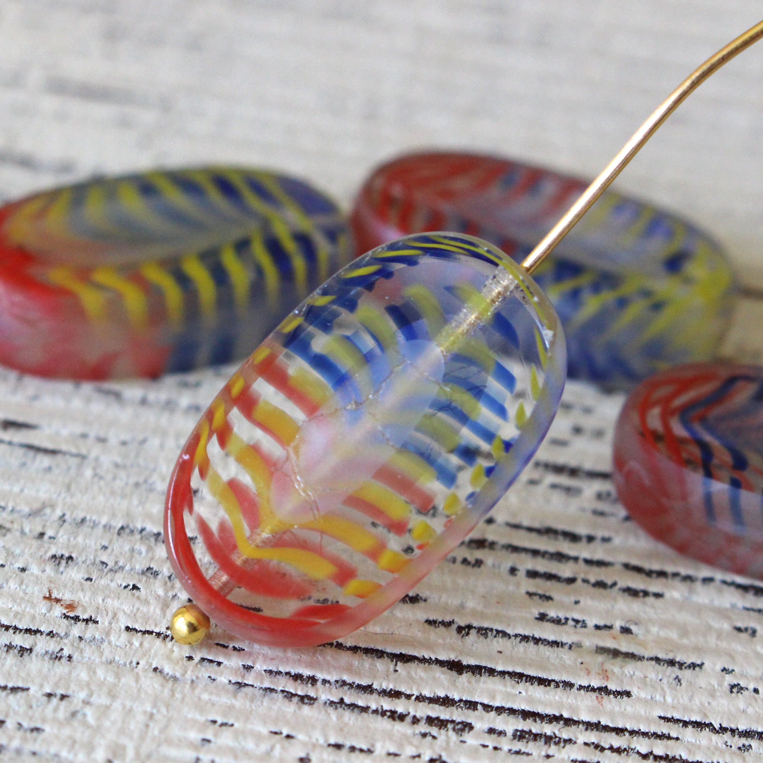 Flat Oval Beads For Jewelry Making Czech Glass Beads Etsy