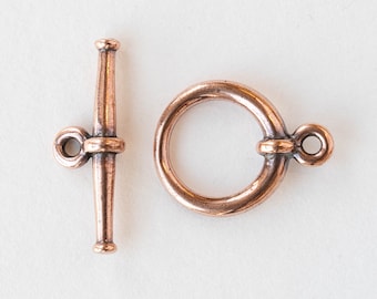 15.5mm Toggle Clasp - Tierra cast Findings -  Antiqued Copper Finish - 1 Clasp