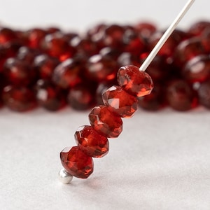 200 - 3x5mm Rondelle Beads - Czech Glass Beads - 5x3mm Rondelle - Rusty Orange - 200 beads DISCOUNTED