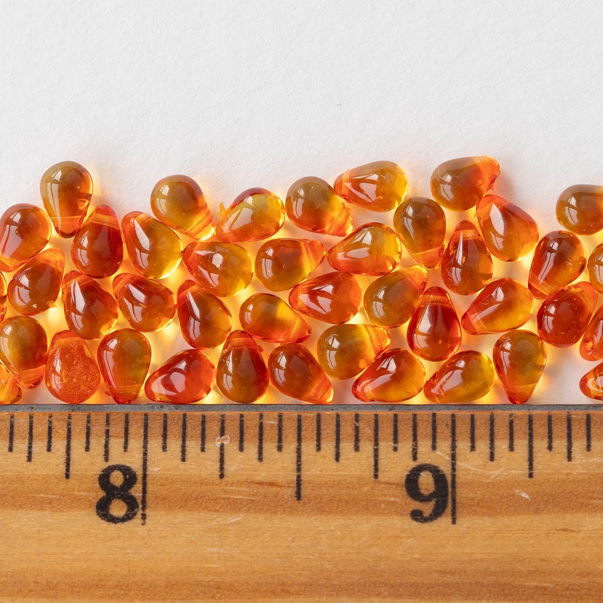 6x4mm Teardrop Beads for Jewelry Making Glass Tear Drop Beads 4x6mm Hot  Pink 80 Drops Smooth Briolette Beads 