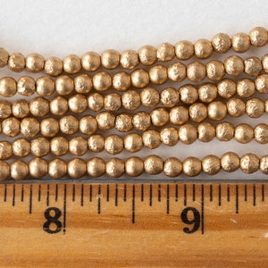4mm Etched Aztec Gold Beads For Jewelry Making 4mm Druk Beads Czech Glass Beads 50 beads image 5