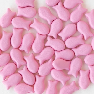 30 - 6x10mm Glass Fish Beads - Czech Glass Beads - Opaque Pink Matte - 30 beads
