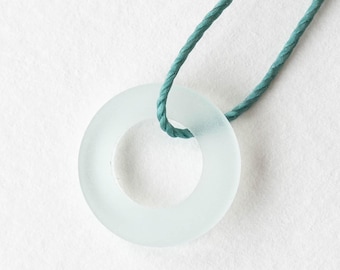 17 mm Frosted Glas Ringe für die Schmuckherstellung - Recycled - Lt Koksgrün