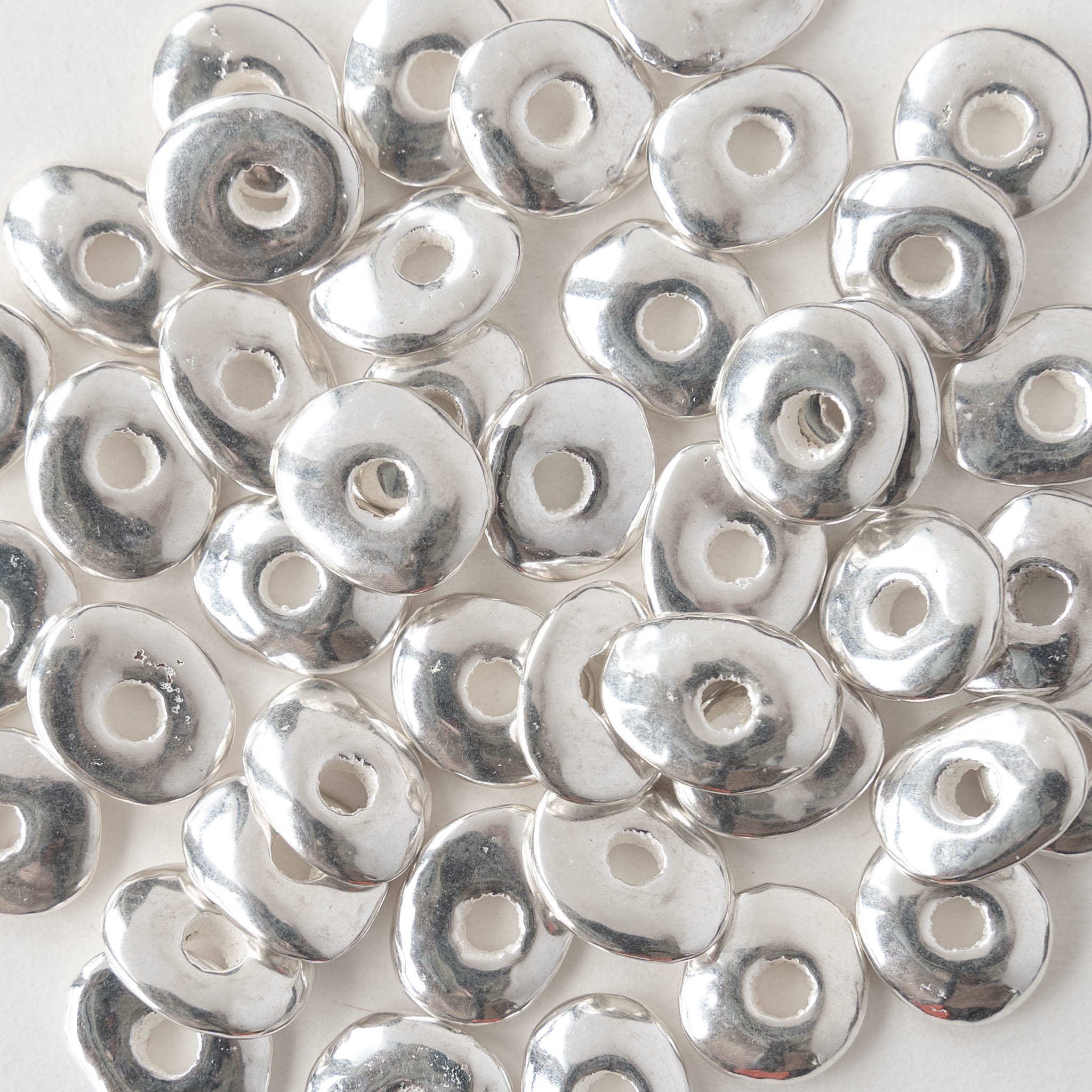 6mm Heishi Washer Bead Spacers, Mykonos Greek Beads, Round Metal Beads,  3.2mm Hole, Jewelry Making Supply, Matte Antique Silver Plated, 20pc