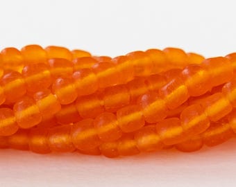 Glasjavaperlen - Orange - Stachelbeeren - ganzer oder halber Strang