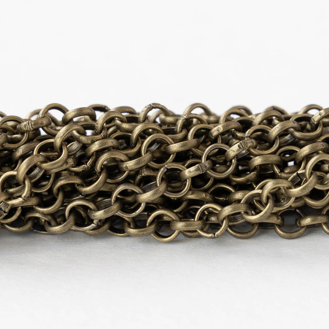 Chain 4 Rols 4mm Rolo Chain - Antiqued Brass - Priced by the Inch - Etsy