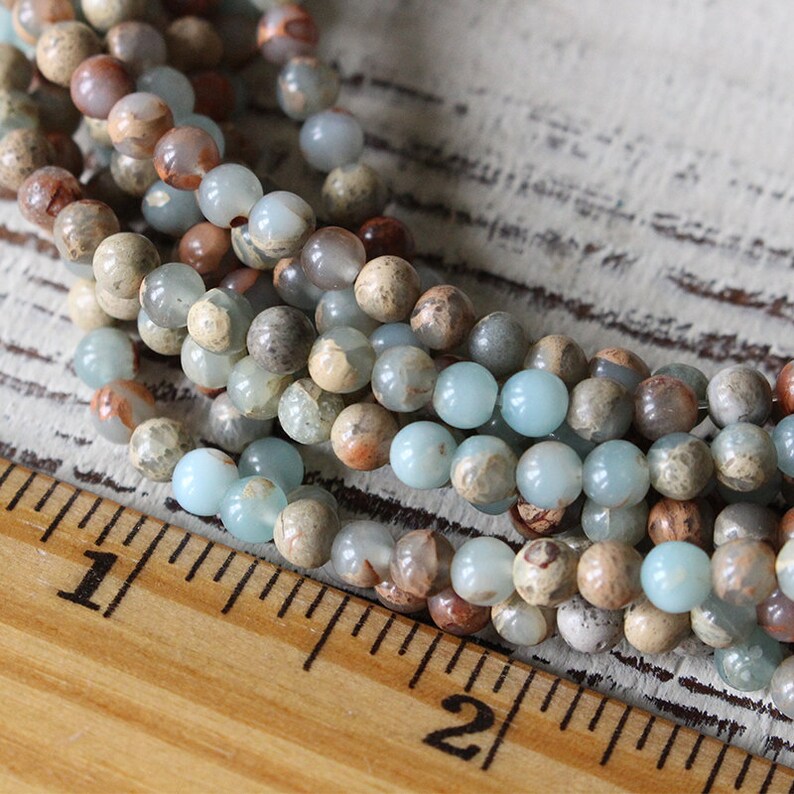 4mm Round Gemstone African Opal Beads Jewelry Making Etsy
