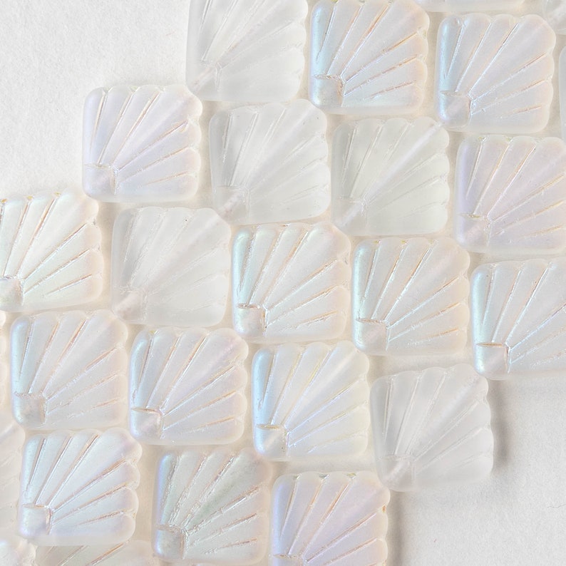10 14mm Diafan Beads Czech Glass Beads Crystal Matte with an Aurora Borealis Finish 10 Beads image 2