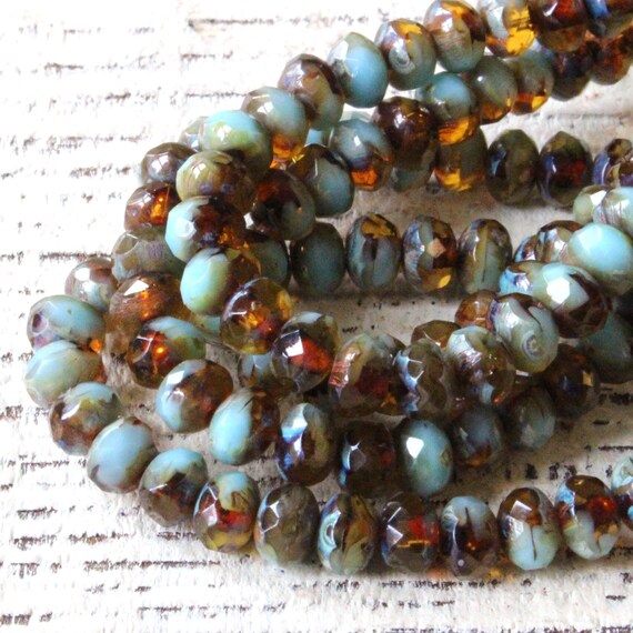 15 Pink Opaline With Picasso Finish Czech Glass Beads For Jewelry Making Supply Central Cut Beads 15 Beads