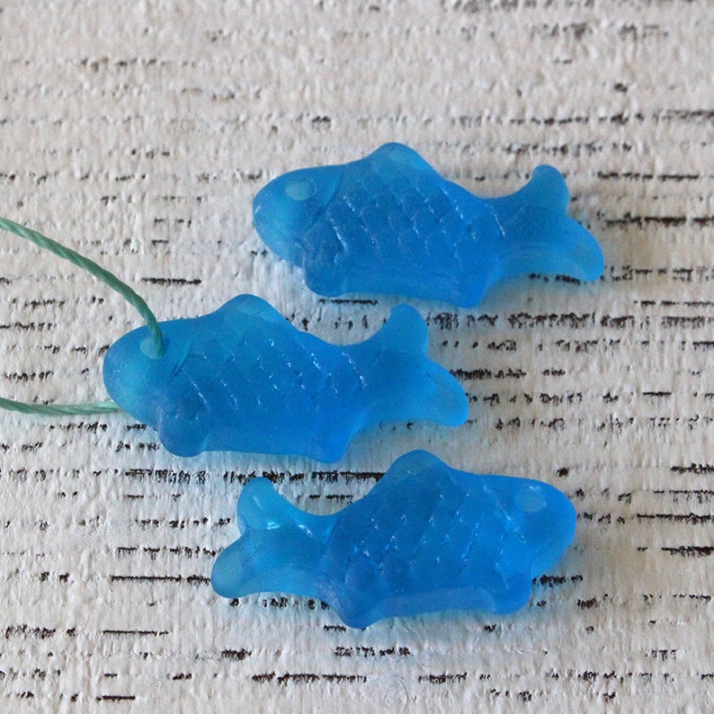 Sea Glass Fish Pendant Beads for Jewelry Making Fish Charms Etsy