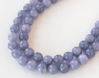8mm Round Tanzanite Gemstone Beads For Jewelry Making - 15 Inches