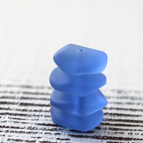 Wavy Rondelle Sea Glass Beads Jewelry Making Supply Etsy