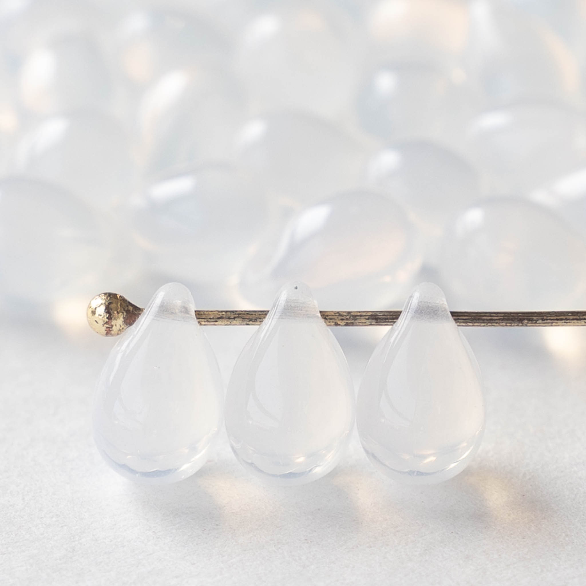Czech Glass Beads 50 Pcs - 6x9mm Teardrop Crystal Clear Beads For Jewelry Making - View #6