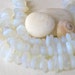 Moonstone Sea Glass Beads - Jewelry Making Supply - Beach Glass Pebbles - Recycled Frosted Glass Nuggets (50 beads) Cultured Seaglass