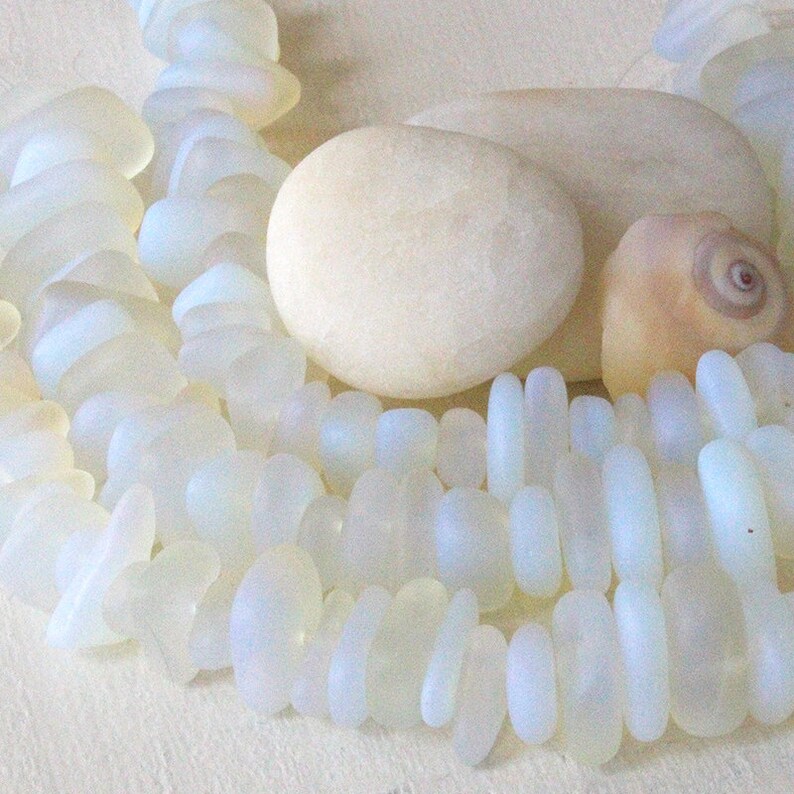Moonstone Sea Glass Beads Jewelry Making Supply Beach Etsy