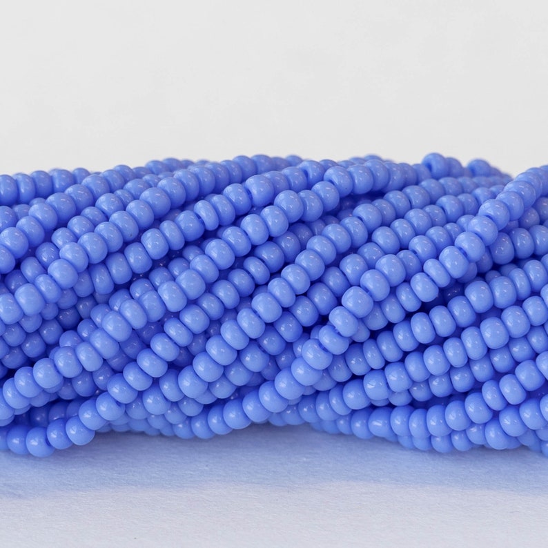 12/0 Seed Beads Opaque Periwinkle Blue Choose Amount Czech Glass Beads image 3