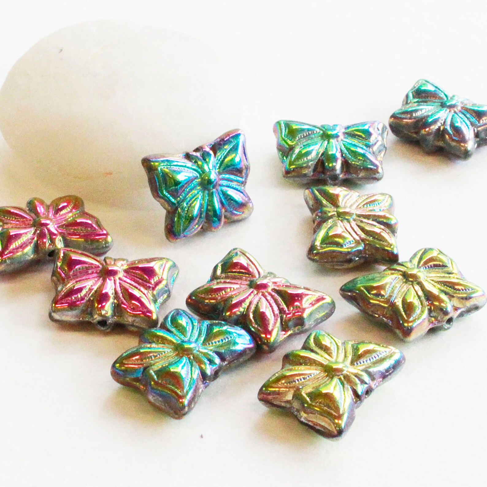 15x12mm Butterfly Beads for Jewelry Making Czech Glass Beads Etsy