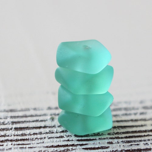 Wavy Rondelle Sea Glass Beads Jewelry Making Supply Etsy